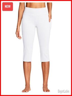 High Waist Yoga Capri Pants with Pockets 4-Way Stretch